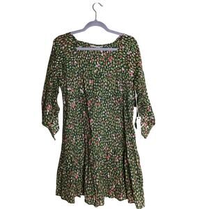 Happy X Nature Women Floral Dress  Sz.Med Square Neck Swing CottageCore boho